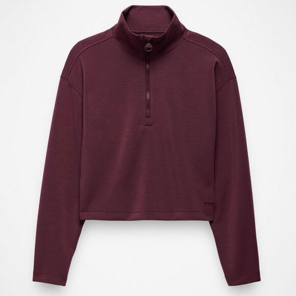 Prana Shea Soft Half Zip Pullover Womens Size Small Deep Vino - Picture 2 of 13